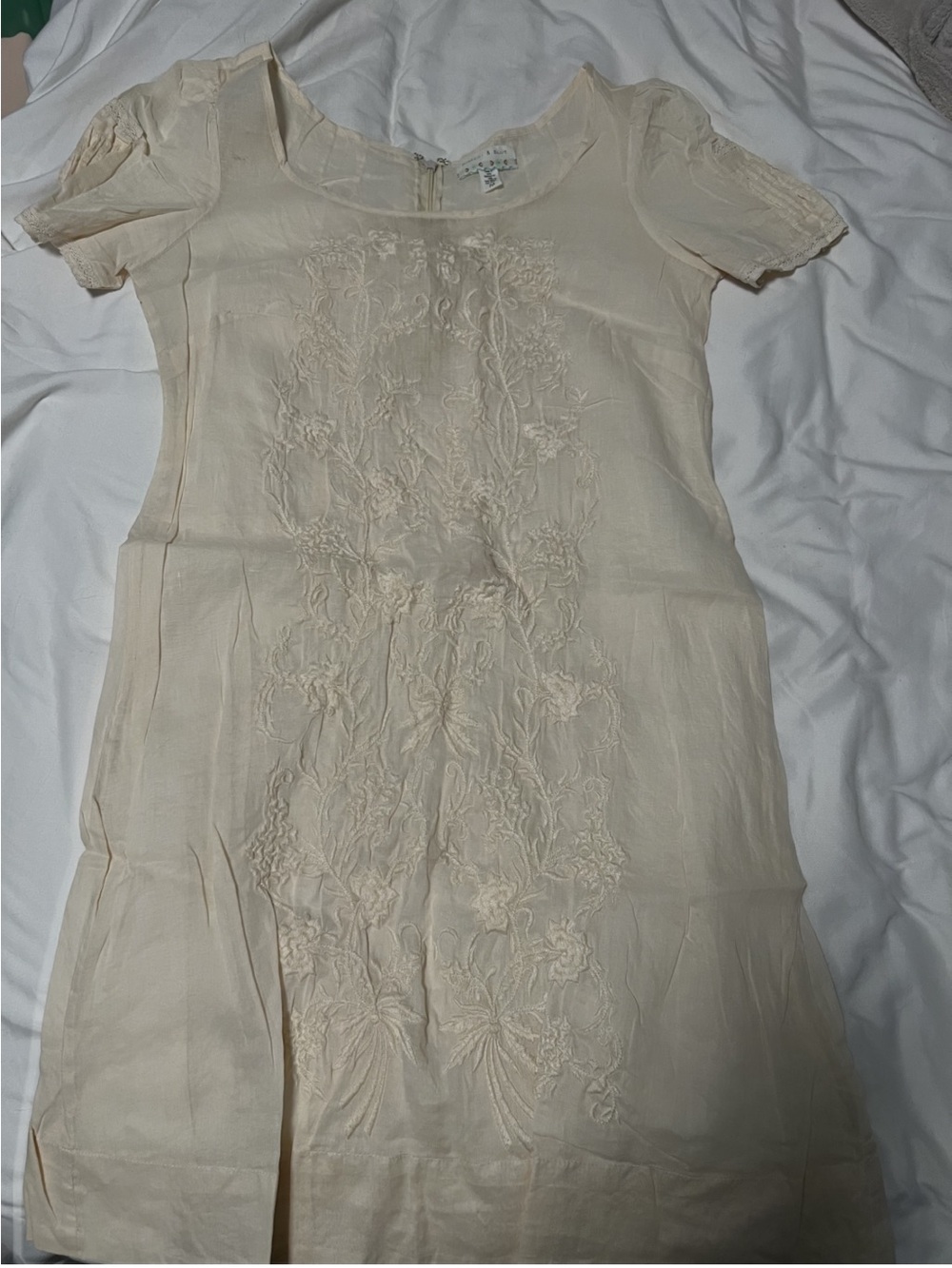 Kimichi & Blue Embroidered Sheer Mini Dress